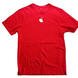 Apple Store Employee Pique T-Shirt Mens M Red w/ White Embroidered Logo